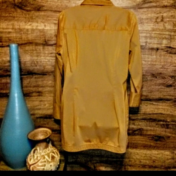 New York & Company Mini Dress Size 12 Classy Khaki Stretch Button Up - Picture 4 of 13